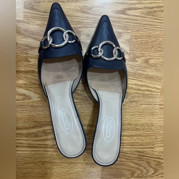 Blue pointed heel toe slip on - Picture 3 of 7